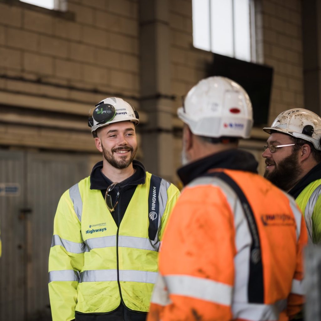 commercial photographer on construction site in Stroud Gloucestershire